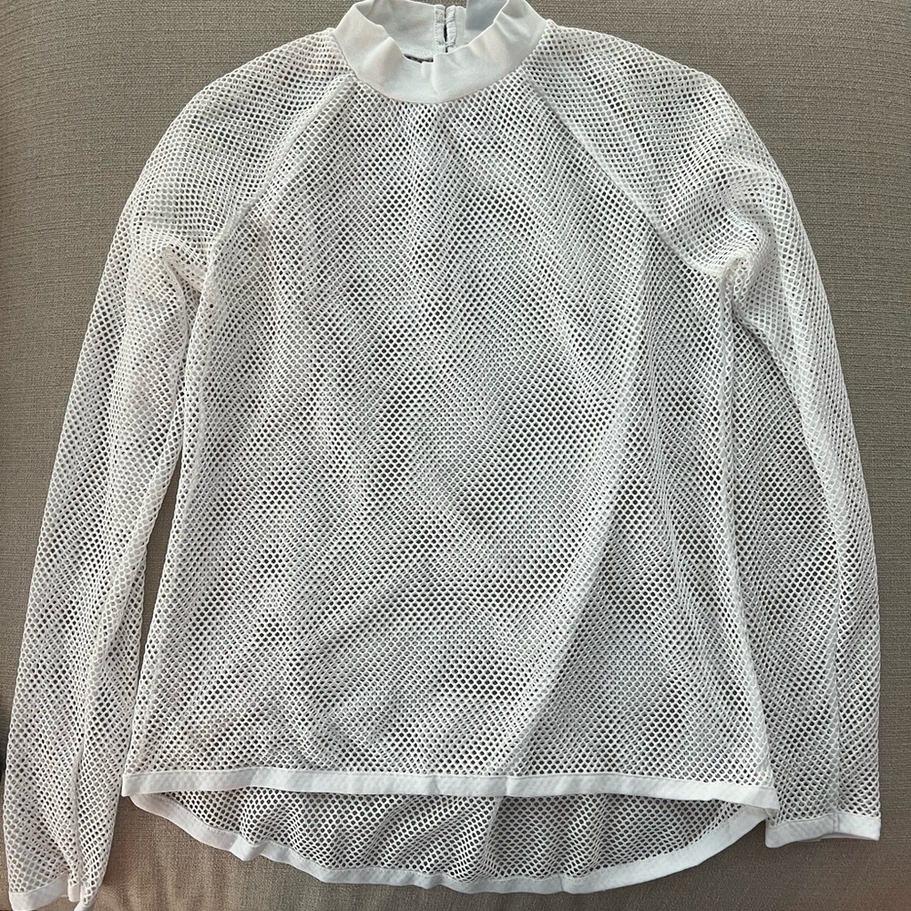 Puma Women’s White Mesh Long-Sleeve Top